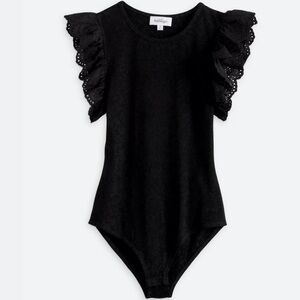 KAILEIGH Flutter Sleeve Knit Bodysuit
